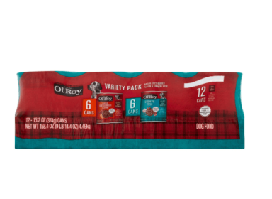 Ol' Roy Bacon Cheeseburger Flavor & Country Stew Cuts in Gravy Wet Dog Food Variety Pack, 13.2 oz Cans (12 Pack)