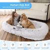 Human Dog Bed, 71''x40''x12'' Size Fits You and Pets, Washable Faux Fur Dog Bed for People Doze Off