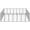 24-Panel Dog Playpen Black 19.7"x39.4" Powder-coated Steel