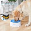 Dog Water Bowl No Spill 2L/70oz Spill Proof Dog Water Bowl Slow Water Feeder for Dogs No Splash Pet Water Bowl Dispenser for Messy Drinkers Vehicle Tr