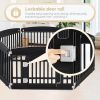 Dog Playpen, 24" Exercise 6-Panel Pet Playpen with Door, Safe and Secure, Folding and Portable Puppy Playpen for Puppies and Small Dogs, Black