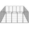 24-Panel Dog Playpen Black 19.7"x39.4" Powder-coated Steel