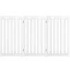 36 Inch Folding Wooden Freestanding Pet Gate Dog Gate with 360° Flexible Hinge