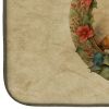 English Toy Spaniel Christmas Flowers Dish Drying Mat Absorbent Dish Drying Mat Pad for Kitchen Counter Dish Drainer Mat for Countertop, 14 x 21"
