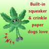My Name is Mary Jane, Cute Stuffed Parody Marijuana Leaf Dog Toy, Funny Squeaky Weed Toy, Cool Plush Novelty 420 Gift for Puppies & Small