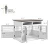 PawHut Dog Kennel Furniture Side End Table with Storage Double Doors Small Medium Dogs White