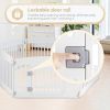 Dog Playpen, 24" Exercise 6-Panel Pet Playpen with Door, Safe and Secure, Folding and Portable Puppy Playpen for Puppies and Small Dogs, White