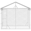 Outdoor Dog Kennel with Roof Silver 9.8'x4.9'x8.2' Galvanized Steel