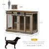 PawHut 47.5" Dog Crate, Dog Cage End Table with Divider Panel, Dog Crate Furniture for Large Dog and 2 Small Dogs, Oak