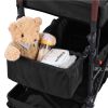 Wagon Stroller for 2 Kids, Push Pull Quad Collapsible Stroller with Adjustable Handle, Encircling Harness Removable Canopy, 4 Wheels with Brakes
