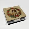English Toy Spaniel Christmas Flowers PU Leather Note Paper Holder with Artist-Designed Cover, Desk Accessory, Office Gift