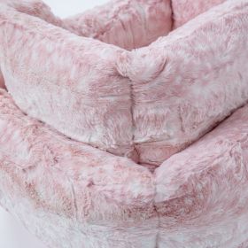 Cashmere Dog Bed Collection (Color Option: Pink Fawn, size: S)
