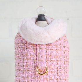 Chantel Tweed Dog Coat (Color Option: Bubblegum Pink, size: L)