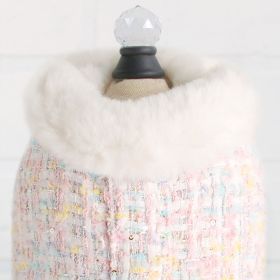 Chantel Tweed Dog Coat (Color Option: Candy, size: L)