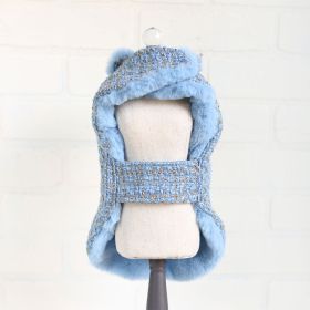 Chantel Tweed Dog Coat (Color Option: Blue, size: L)