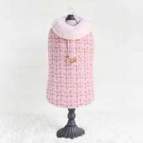 Chantel Tweed Dog Coat (Color Option: Pink, size: S)