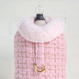 Chantel Tweed Dog Coat (Color Option: Pink, size: M)