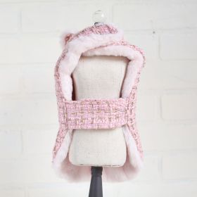Chantel Tweed Dog Coat (Color Option: Pink, size: L)