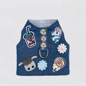 Cool Pup Dog  Harness (Color: Pink Flowers, size: XS)