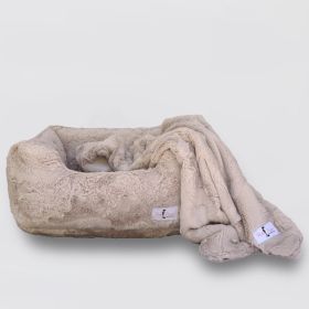 Cuddle Dog Bed Collection (Color Option: Latte, size: L)