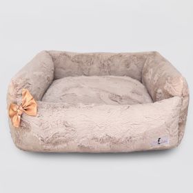 Dolce Vita Dog Bed Collection (Bow Option: Bow, Color Option: Latte)