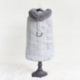 Gia Dog Coat (Color Option: Silver, size: M)