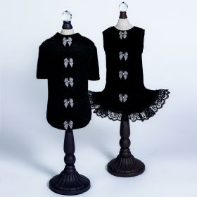 Houndstooth Dog Sweater (Color: Black, size: XXS)