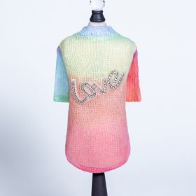 Love Dog Sweater (Color: Rainbow, size: XXS)