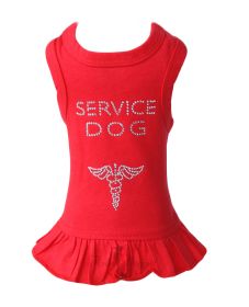 Sparkle Service Dog Dress (Color Option: Red, size: XXS)