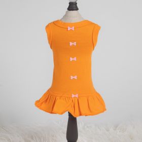 Candy Bow Dog Dress Collection (Color Option: Orange, size: XXS)