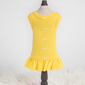 Candy Bow Dog Dress Collection (Color Option: Yellow, size: XS)