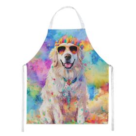 Great Pyrenees Hippie Dawg Apron Cooking Kitchen Server Baking Crafts Gardening for Adult Women Men, Unisex, Large, Multicolor (Default: Default)