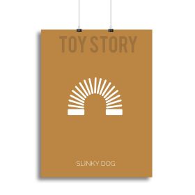 Toy Story Slinky Dog Minimal Movie Canvas Print or Poster (Type: Poster Print, size: 32" x 24" / 80cm x 60cm (approx))