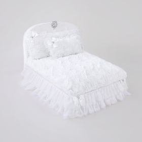 Enchanted Nights Dog Bed Collection (Accent Bow Color Option: Violet, Color Option: Snow White)