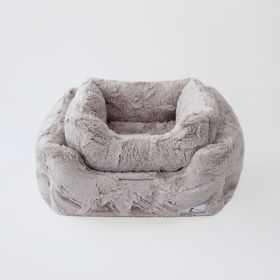 Luxe Dog Bed Collection (Color Option: Taupe, size: S)