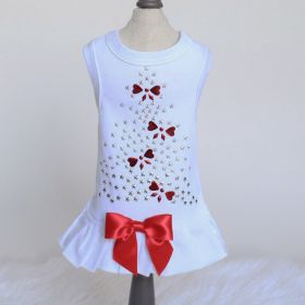 Holiday Sparkle Dog Dress (Color Option: White, size: XXS)