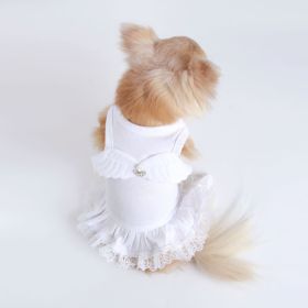 Lil Angel Dog Dress (Color: White, size: XXS)