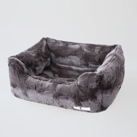 Luxe Dog Bed Collection (Color Option: Pewter, size: L)