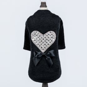 Oh my Heart Dog Sweater (Color: Black, size: XXS)
