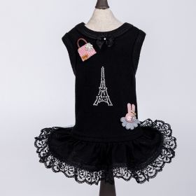 Paris Dog Dress (Color Option: Black, size: XS)