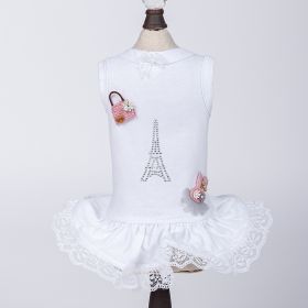 Paris Dog Dress (Color Option: White, size: XXS)