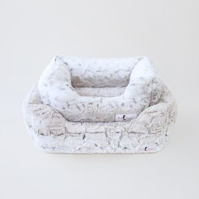 Deluxe Dog Bed Collection (Color Option: Pearl Leopard, size: S)