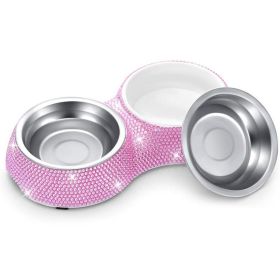 Crystal Pet Dining Bowl (Color: Pink Crystal)